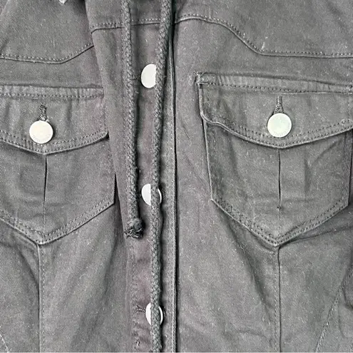 Tinsel Town Size Medium Denim & Sweater Combo Style Button Jacket with H…