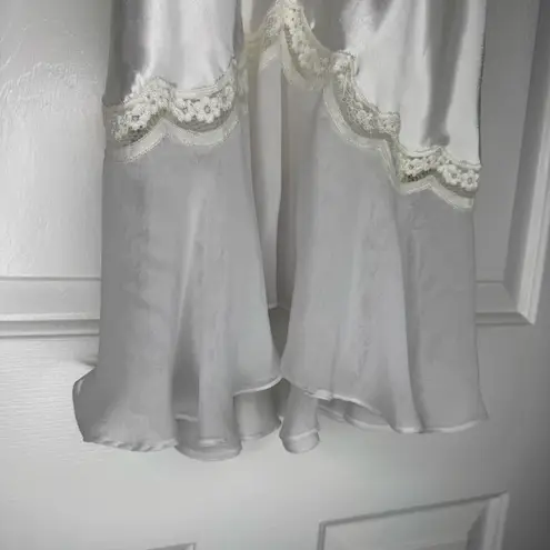 Vintage Natori White Lace Trim Chemise Nightgown Teddy Lingerie Sleep Luxury