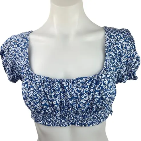 Princess Polly  Meadow Blue Floral Print Two Piece Crop Top & Skirt Maching Set 8