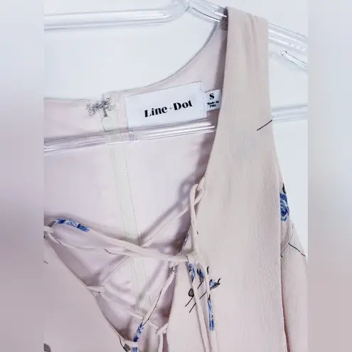 Line and Dot Floral Dress Mini Spring Tassel Flirt