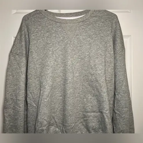 Anthropologie EVIDNT Size Large Gray Open Cropped Back Tie Sweatshirt