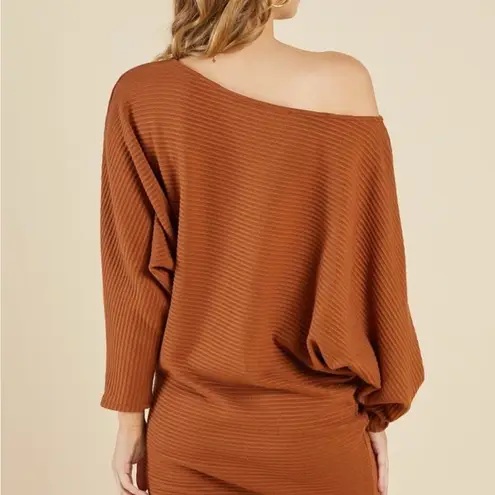 Sadie & Sage Chloe Ribbed Mini Burnt Orange‎ NWT Size Small Brown