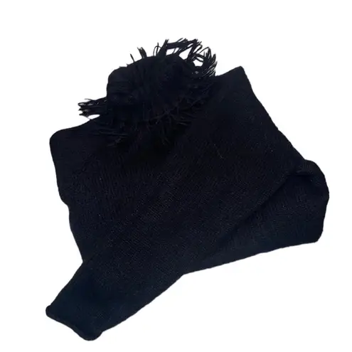 Fashion Bug Black Knit Turtleneck Design Sweater Women’s Size XL Tassel Detail!