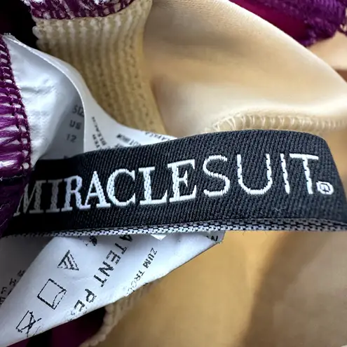 MiracleSuit Wrapsody One Piece Swimwear Bikini V Neck Padded Framboise Purple 12