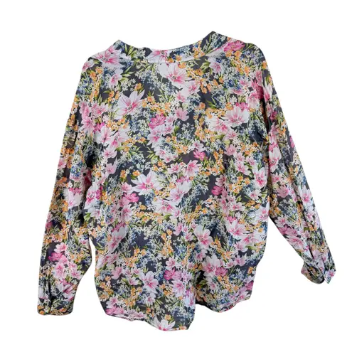 J. Jill Cotton Silk Colorful Floral Semi