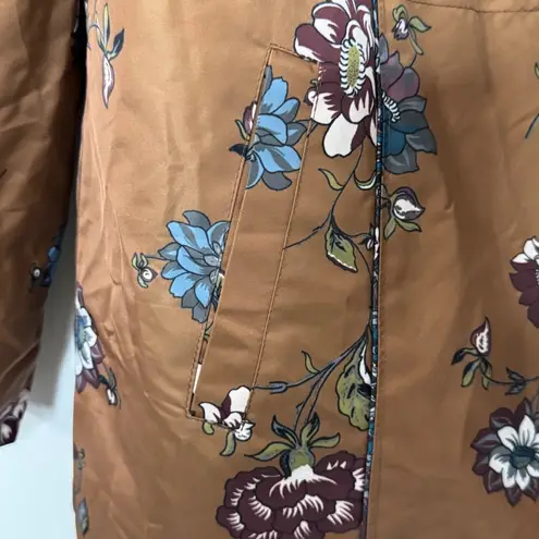 Dennis Basso Brown Floral Raincoat Women’s Size M
