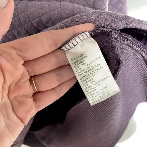 GreenTea purple pullover sweatshirt pockets thick warm fleece women size XL