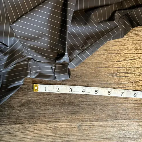 Zyia Women's Gray Pinstripe La Jolla Sleeveless Short Romper Small