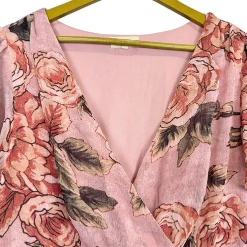 Urban Girl Women Floral Chiffon Babydoll Maxi Dress Size 1X Pink Sheer Fairy Y2K