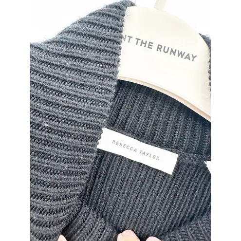 Rebecca Taylor Turtleneck Peplum Sweater Dress in Black XS