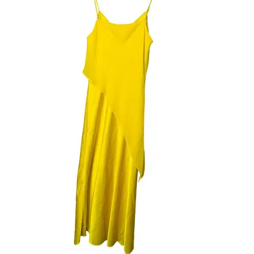 SAUNDERS COLLECTIVE Women's Yellow Lara Slip Satin Cocktail Dress Size 2
