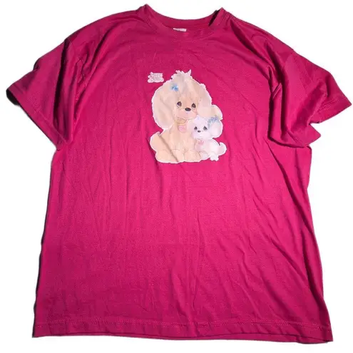 Vtg 1990s Kevin G Fuchsia Pink Precious Moments Puppy Screen Print T Shirt OS XL