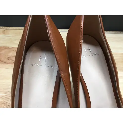 Halston Women's 6 Brown Vegan Leather Slip