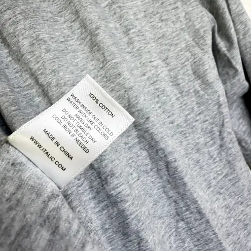 Made For Italic Shirt Womens Large Grey Crew Neck Long Sleeve Embroidered Gray