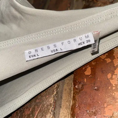 Dress Forum Everyday Sage Green Double Plunging Bodysuit Women's Size Large