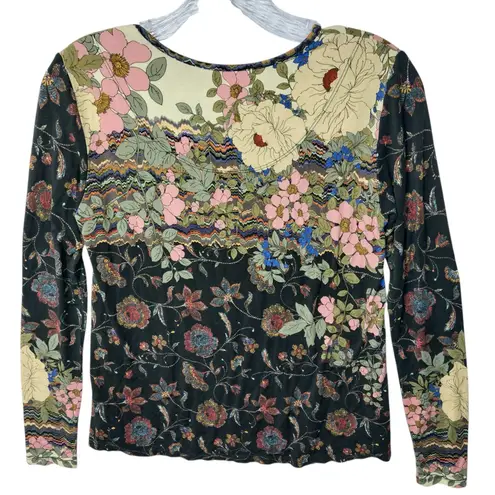 Johnny Was Women's Medium Floral Long Sleeve Tee Multicolor