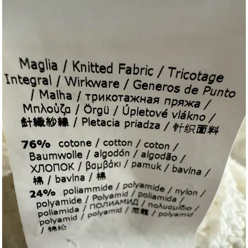 Max Mara White Textured Knit Cotton Sweater Midweight Crew Neck Italy Sz XS $495