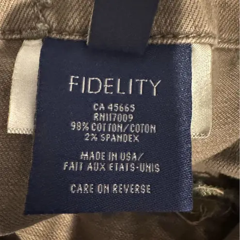Fidelity Denim Jaxton Slouchy Relaxed Cargo Jean in Belmont Olive NWT Green Size 28