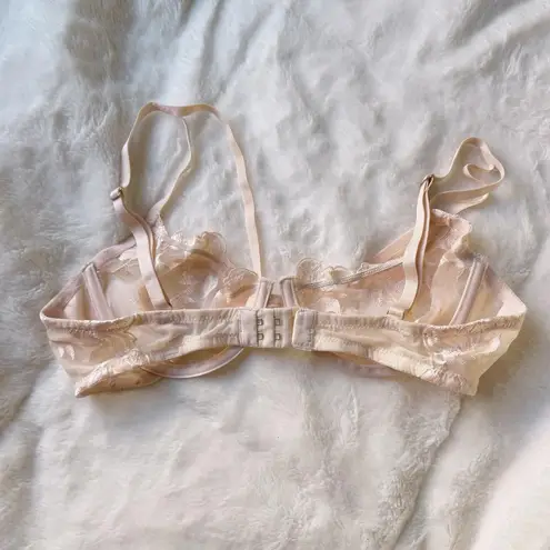 NWOT Bluebella Pastel Pink Mesh Floral 34C Demi Bra Lingerie Top Size undefined