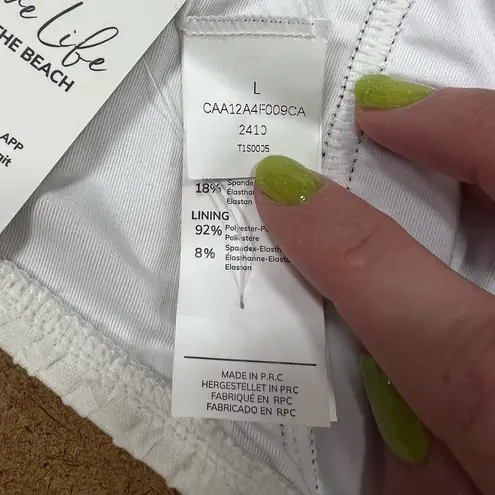 Cupshe Coastal Rib Piping Bandeau Top L