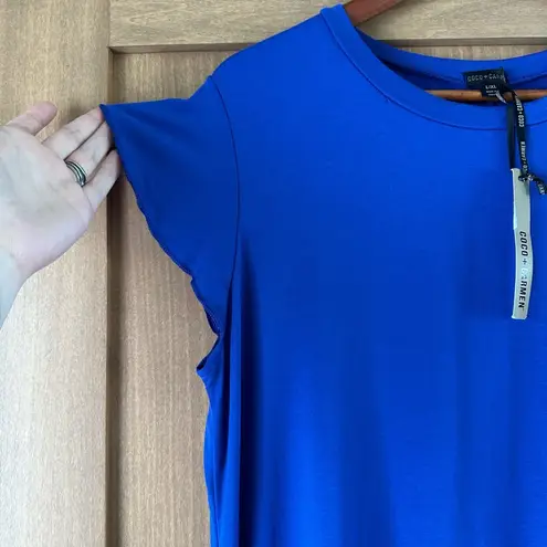 Coco + Carmen NWT Francis Flutter Sleeve Dress - Cobalt Blue size Large/XL