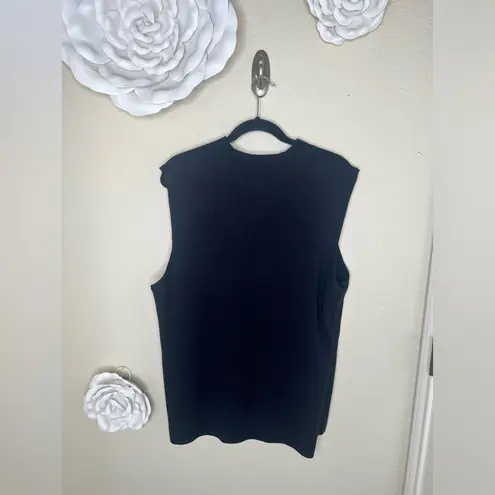 Nine West NTM: Solid Black Mockneck Sleeveless Lightweight Sweater Sz 3X