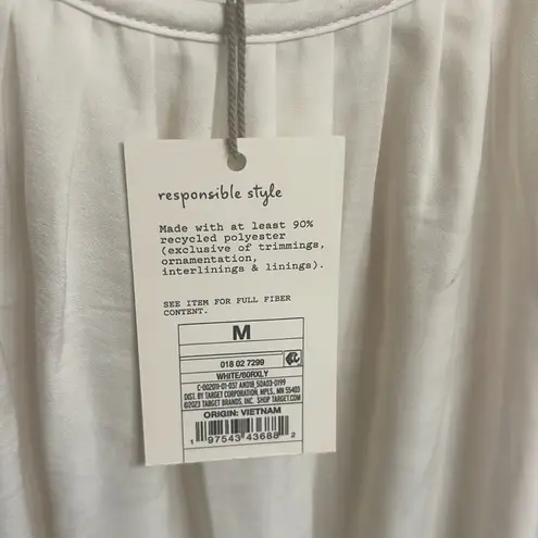 A New Day ✨ Women's Balloon Long Sleeve Femme Popover Cream Sz Medium Shirt✨