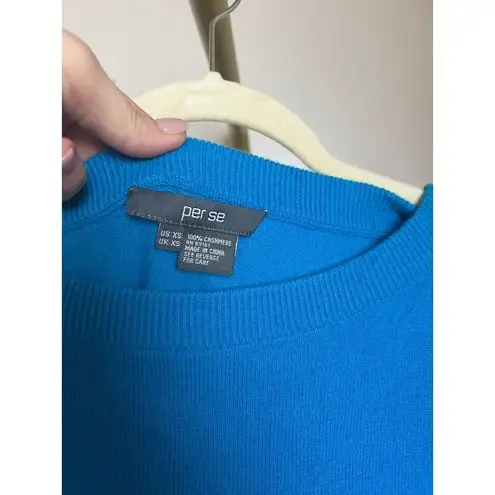 Per Se CASHMERE Blue Dolman Sleeve Cashmere Sweater Sz. XS