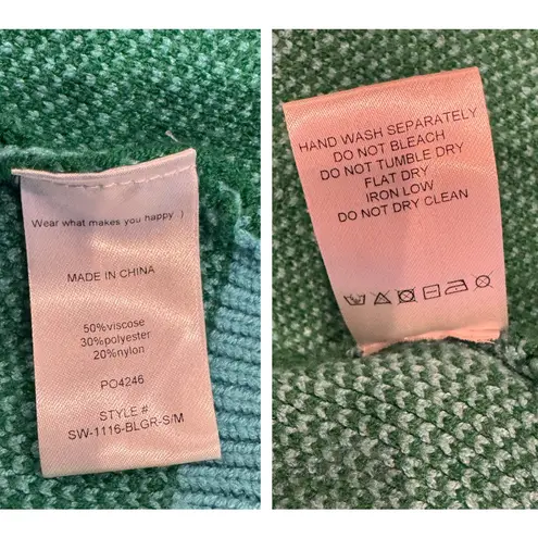 Dressed in Lala Love You Oversize Checkerboard Cardigan Size S/M Blue