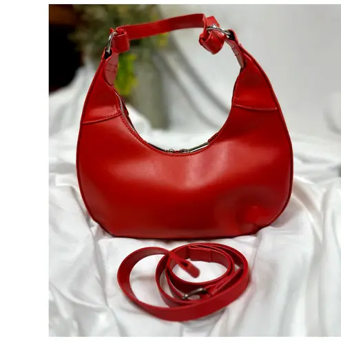 8 Other Reasons Delphine Double Buckle Shoulder bag Red / Silver