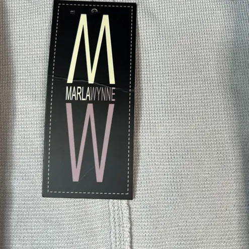 MarlaWynne Knit Cardigan Duster Pockets Button Front Light Gray Size 1X TAG