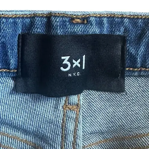 3x1 Empire Crop Flare High Waist Med Wash Blue Jeans Sz 30