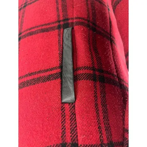 Claudie Peirlot Red Black Wool Blend Plaid Coat 4