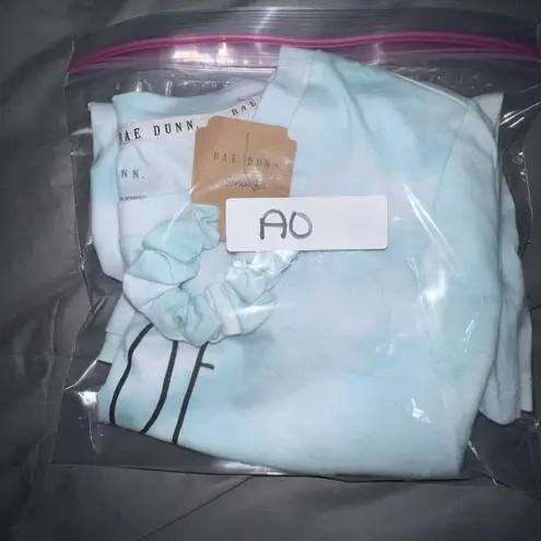 Rae Dunn Womens Medium Short Sleeve Tshirt Bride Tribe Blue Tie Dye Scrunchie