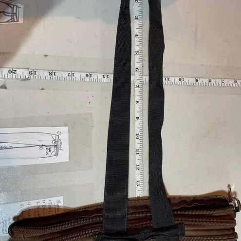 Bam Bags Unisex Nylon Zippered Purse Crossbody Tote Messenger Bag Brown Large