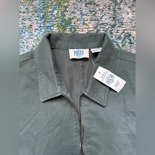 Vintage NOS Pasta International green cotton zip vest, size large