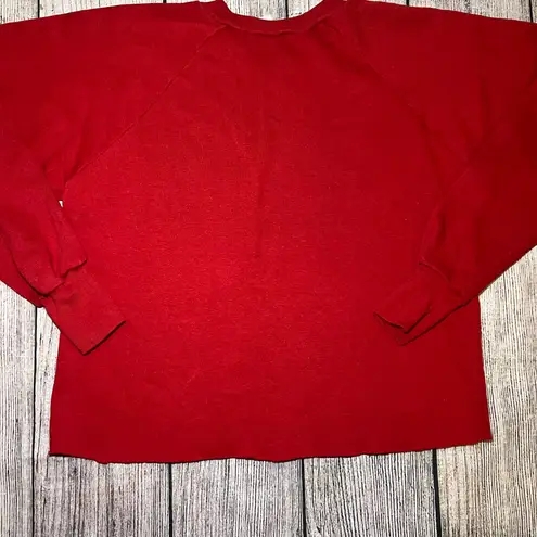 VTG 80s Healthknit Maryland Terrapins Sweater Womens L USA Collegiate Cropped Red Size L