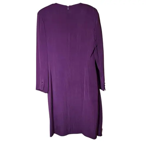 VTG Lord & Taylor 100% Silk Sheath Dress Long Coat Jacket Plum Career RARE Sz 6 Purple