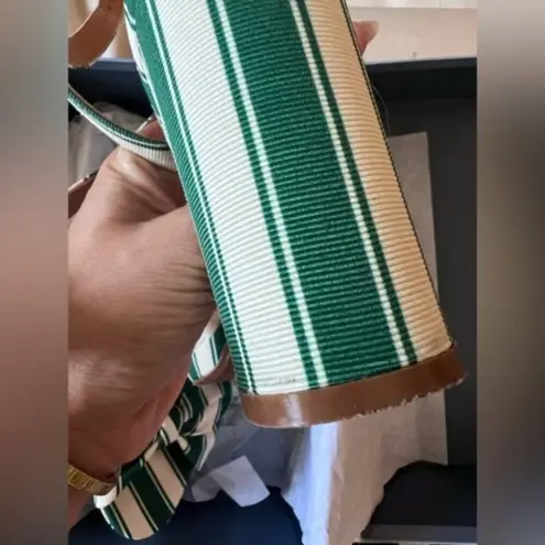 Sézane Sezane Editions High Carmela Sandals Green White Stripe Size 11