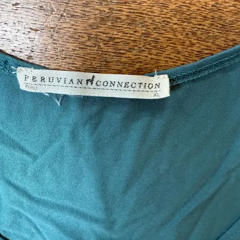 Peruvian Connection Tank Top SZ M/L Minimalist Closet Staple Work Green Layer