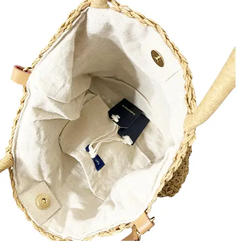 Hat Attack NWT Daily Woven Raffia Crossbody Bag Tan One Size Summer Casual