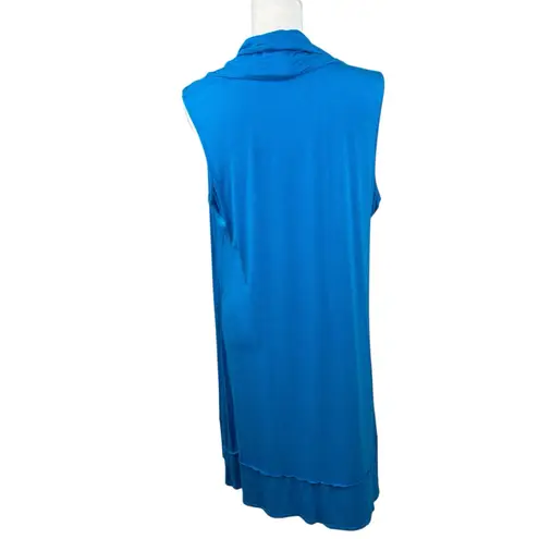MSK sleeveless dress, size XL, cowl/drape, casual, business, vacation, summer Blue