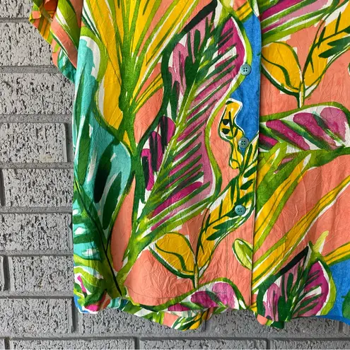 Jams World Jam’s World Women’s Tropical Hawaiian Print Shirt in Fern Ridge Size XL