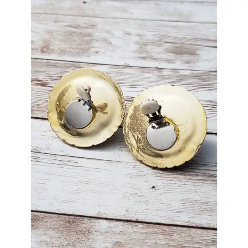 Vintage Clip On Earrings Large Statement Gold Tone, Silver Tone, Metallic Purple