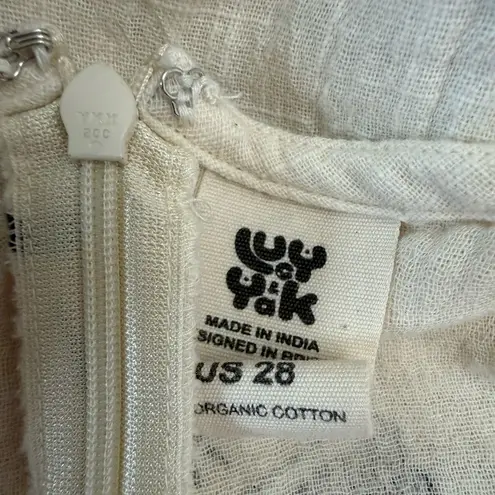 Lucy & Yak Cactus Yak Print Jumpsuit in Ecru 100% Organic Cotton Size 28 - Image 8