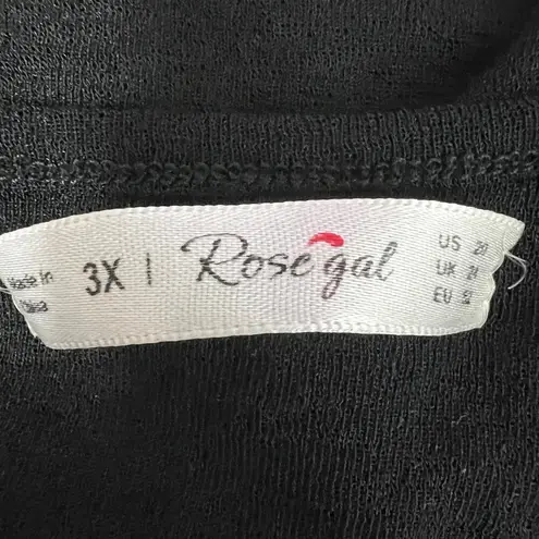 Rose Gal Women's Floral Black Tank Top Size 3X Whimsigoth Fairy Party Event