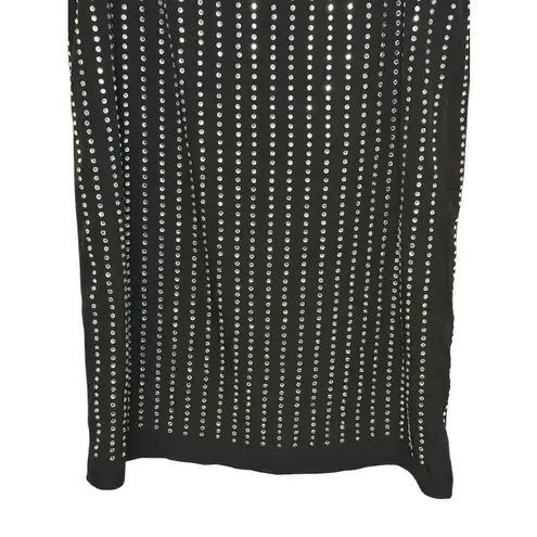 Susana Monaco Womens Dress Midi Back Side Zip Beaded Sleeveless V-Neck Medium