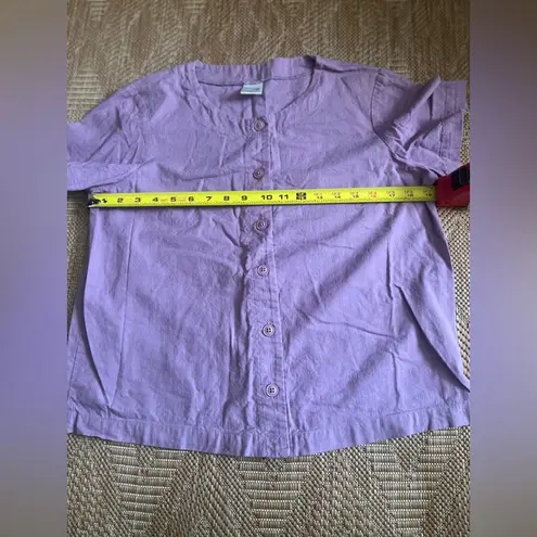 Blair Women's Linen Style Short Sleeve Top,Button Up,Size S