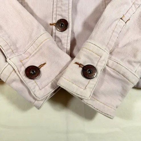 VTG Y2K Pink Corduroy Trucker Jean Jacket Boho Barbie Retro Festival Sz Large L