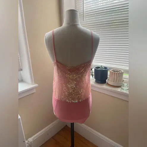 Vintage 90s escada by margaretha ley designer sequin pink bodysuit size 40